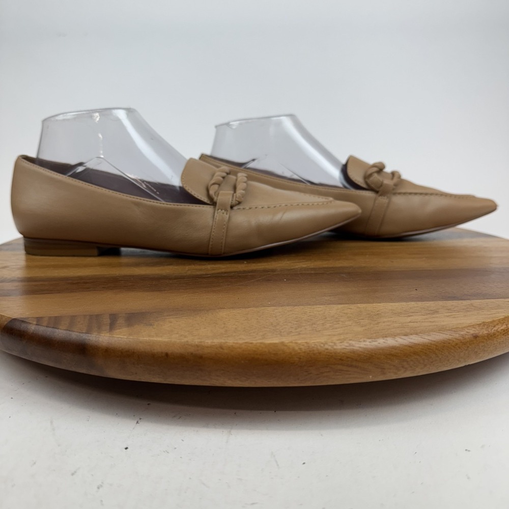 Womens Linea Paolo Matisse Twisted Nude Leather Keeper Loafers Size 8.5 M GUC